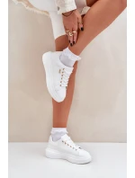 Dámské Tenisky Na Platformě Eko Kůže Bílé Lelandine