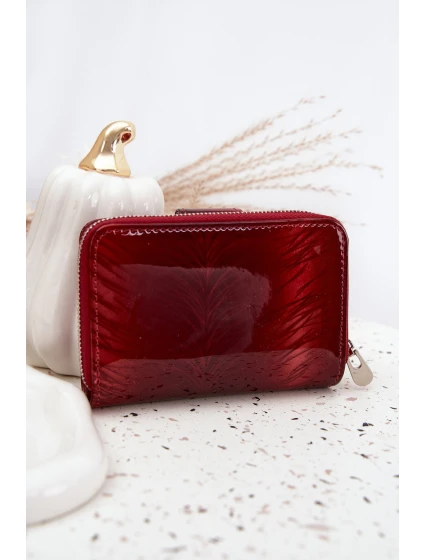 Lakovaný dámský peněženka s malými červenými detaily Luretta