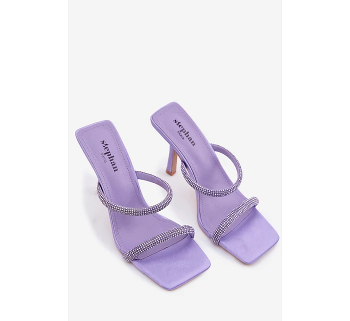 Dámské lodičky zdobené krystaly fialové Vittoria