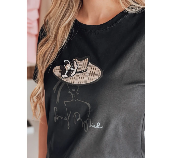 Dámské tričko s potiskem WOMANPOW černé FashionStreet RY2807 Dámské tričko s potiskem WOMANPOW černé FashionStreet RY2807