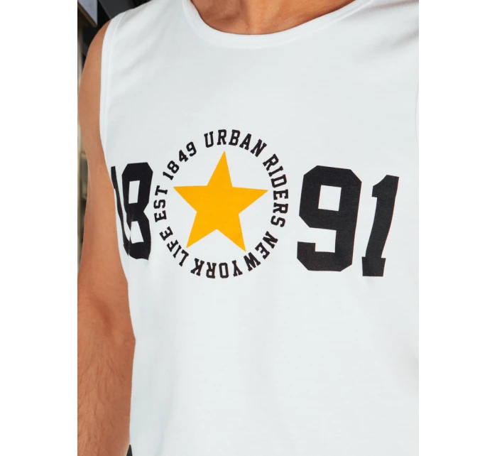 Pánská košile bez rukávů bílá FashionStreet RX5651