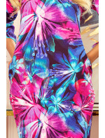 Pohodlné dámské oversize šaty se vzorem světle květů model 14567866 - numoco