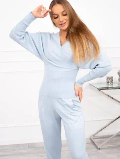 Dvoudílná souprava svetrů v modré barvě