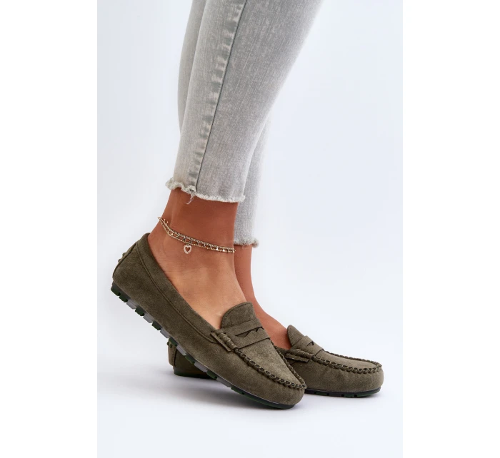 Dámské semišové mokasíny tmavě béžové Ranica