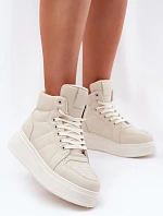Vysoké dámské sneakers na platformě béžové Tillive