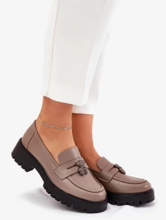 Dámské kožené mokasíny „Miś“ Vinceza – béžové