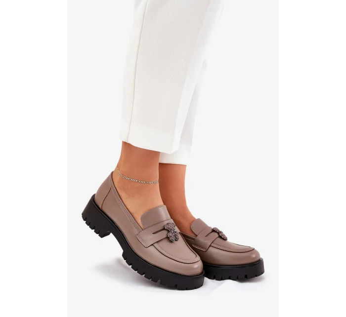 Dámské kožené mokasíny „Miś“ Vinceza – béžové Dámské kožené mokasíny „Miś“ Vinceza – béžové