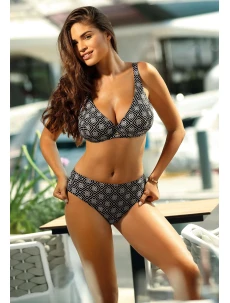 Dámské dvoudílné plavky Barbados 11 S115BA11-3 černé s geometr. vzorem  - Self