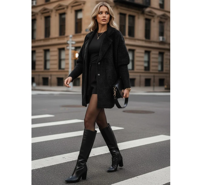 Dámský alpakový kabát RITA II black FashionStreet NY0669