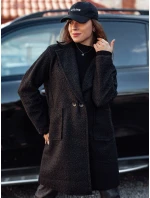 Dámský oversize dlouhý kabát BARALITE z jehněčí kůže černý FashionStreet NY0709