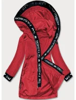 Tenká červená dámská bunda s ozdobnou lemovkou model 18038040 - S'WEST Tenká červená dámská bunda s ozdobnou lemovkou model 18038040 - S'WEST