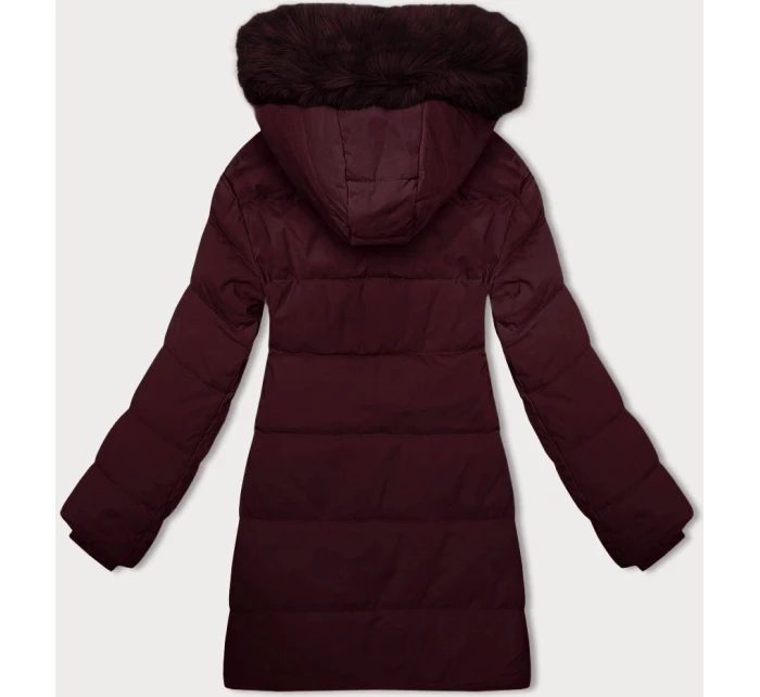 Dámská zimní bunda ve vínové bordó barvě s kapucí J Style (16M9099-06)