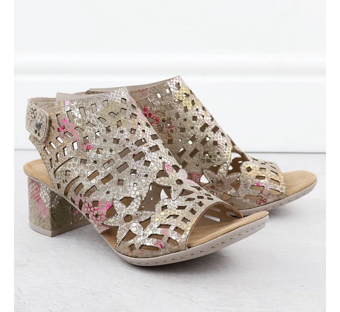 Rieker 64780-90 dámské vestavěné ažurové sandály