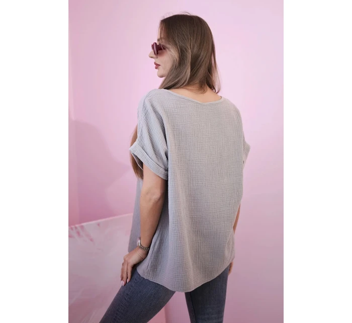 Mušelínová halenka s náhrdelníkem fango