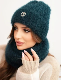 Dámská souprava čepice a šály zimní s ozdobným mořská model 21461098 - K-Fashion