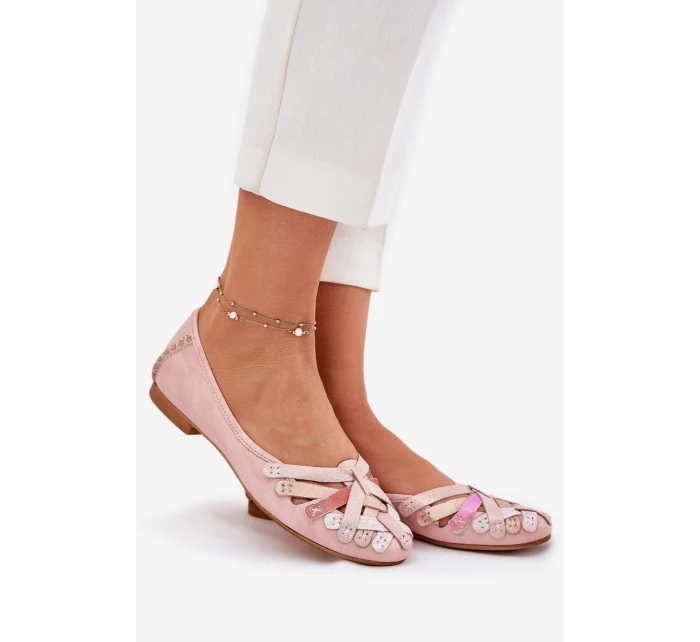 Dámské Kožené Baleríny Maciejka 01358-51 Růžové
