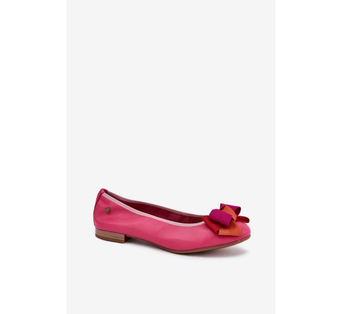 Kožené Baletky S Mašlí model 21695039 Fuchsie - Maciejka