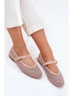 Zdobené Dámské Baletky S Páskem A Přezkou Béžové model 21702798 - Boto