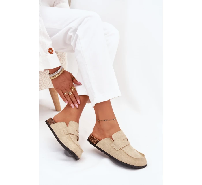 Dámské Pantofle Na Korkové Platformě Béžové model 21705555 - Boto Dámské Pantofle Na Korkové Platformě Béžové model 21705555 - Boto