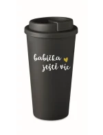 BABIČKA JEŠTĚ VÍC - černý termohrnek 475 ml