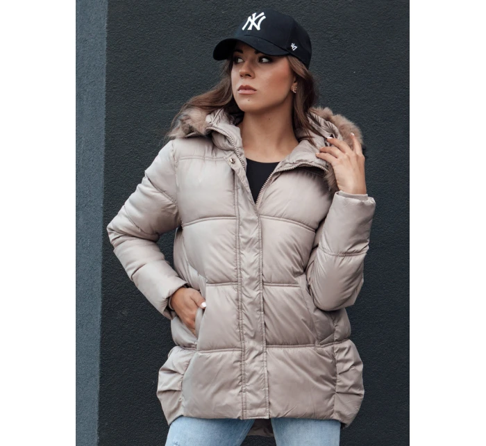 Dámská zimní bunda s kapucí STELLAR béžová FashionStreet TY4494