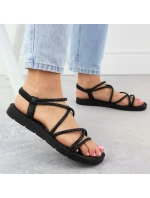 Dámské římské sandály Filippo se zirkony černé DS6884 Dámské římské sandály Filippo se zirkony černé DS6884