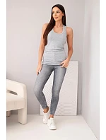 Dámská tílko z bavlny s kulatým výstřihem šedá