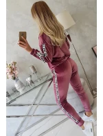 Láska velurová sada tmavě růžová Láska velurová sada tmavě růžová