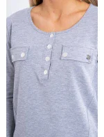 Sada s knoflíkovým výstřihem šedé barvy