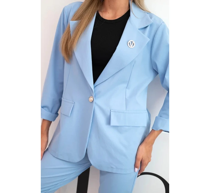 Dámská souprava Punto elegantní sako a kalhoty modrý