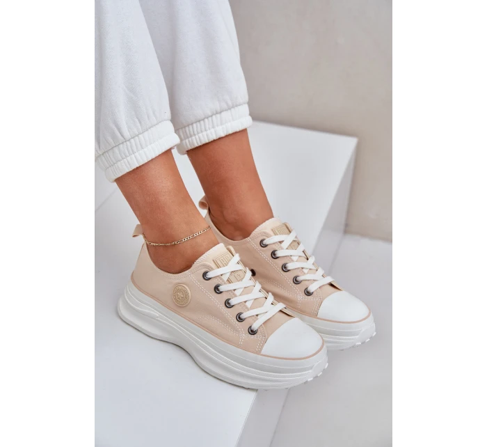 Dámské Tenisky Na Masivní Podešvi Big Star model 21683870 Béžové - Big Star Shoes Dámské Tenisky Na Masivní Podešvi Big Star model 21683870 Béžové - Big Star Shoes