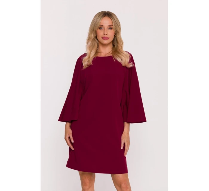 S426 Mini šaty s netopýřími rukávy - bordó S426 Mini šaty s netopýřími rukávy - bordó