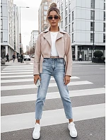 Dámská kožená bunda BADEN TY4336 béžová - FashionStreet Dámská kožená bunda BADEN TY4336 béžová - FashionStreet