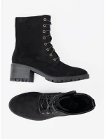 Praktické dámské kotníčkové boty černé platforma Praktické dámské kotníčkové boty černé platforma