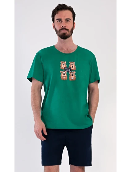 Pánské pyžamo šortky Méďa Happy Pánské pyžamo šortky Méďa Happy