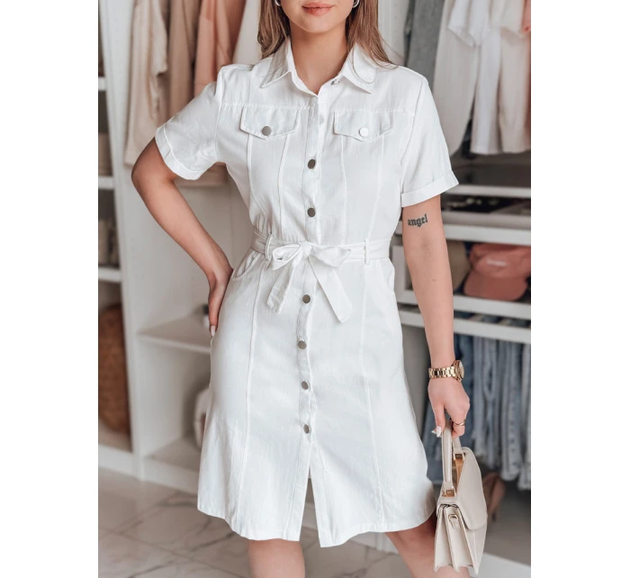 LOVE ME MIDI midi košilové šaty bílé FashionStreet EY2595