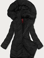 Dámská zimní bunda s kapucí černá (2m-21308)