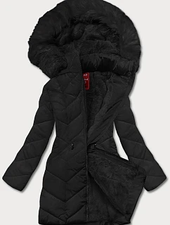 Dámská zimní bunda s kapucí černá (2m-21308)