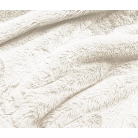 Krátká dámská kožešinová bunda v ecru barvě (R8050-26)