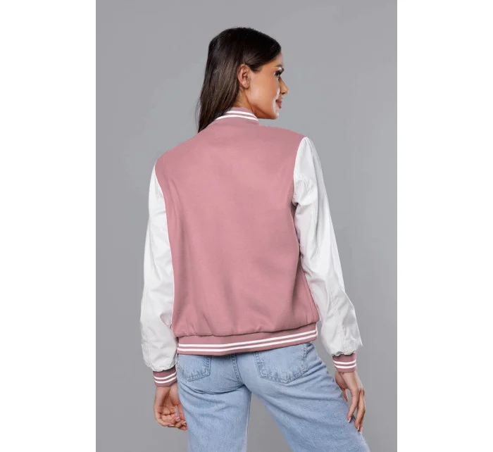 Růžová dámská bunda typu bomber model 18141022 - J.STYLE