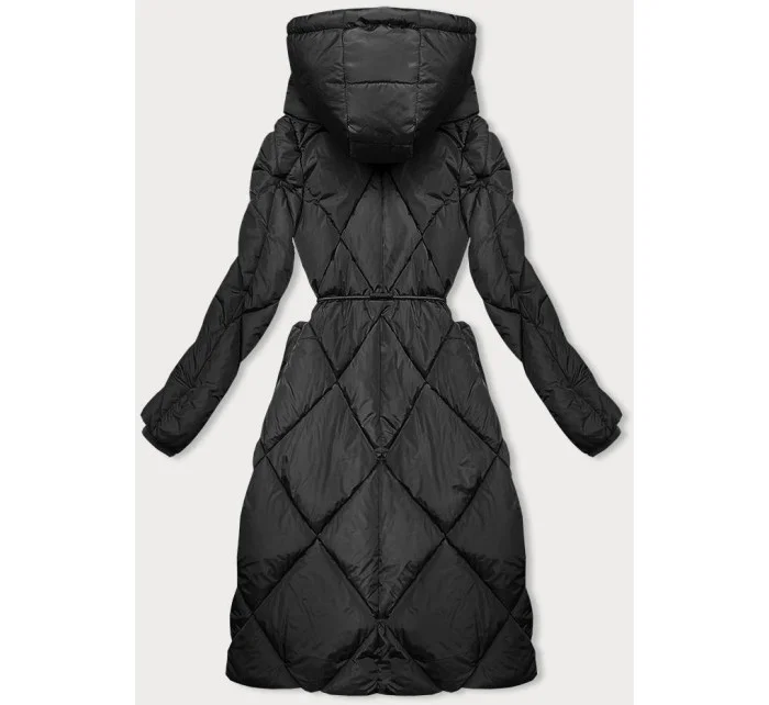 Černá zimní bunda s límcem (LHD-23021)
