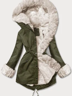 Bunda parka v army barvě s odepínací kožešinovou podšívkou (5M3187-136)
