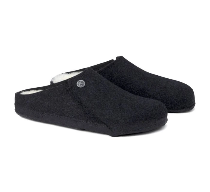 Dámské/pánské zateplené pantofle Birkenstock Anthracite wool felt narrow narrow (1015084)