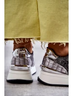 Dámská sportovní obuv na klínku GOE KK2N4083 stříbrne Dámská sportovní obuv na klínku GOE KK2N4083 stříbrne