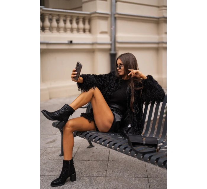 Dámské Boty Zateplené Na Podpatku Černé D&A MR880-085 Dámské Boty Zateplené Na Podpatku Černé D&A MR880-085