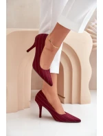 Textilní dámské lodičky v bordó model 21679322 - Boto