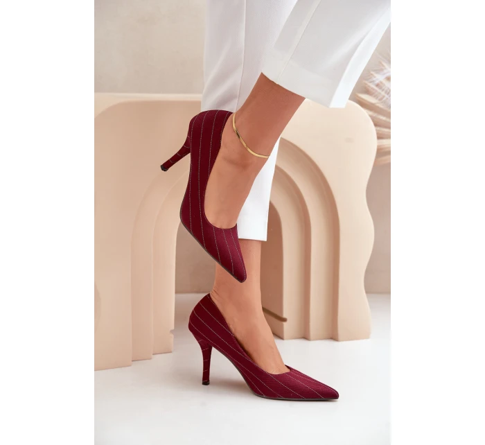 Textilní dámské lodičky v bordó model 21679322 - Boto