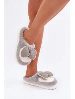 Pantofle S Mašlí Šedé model 21681727 - Boto Pantofle S Mašlí Šedé model 21681727 - Boto
