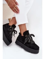 Šněrovací dámské sněhule na platformě vyhřívané kožešinou Černé model 21710251 - Boto Šněrovací dámské sněhule na platformě vyhřívané kožešinou Černé model 21710251 - Boto