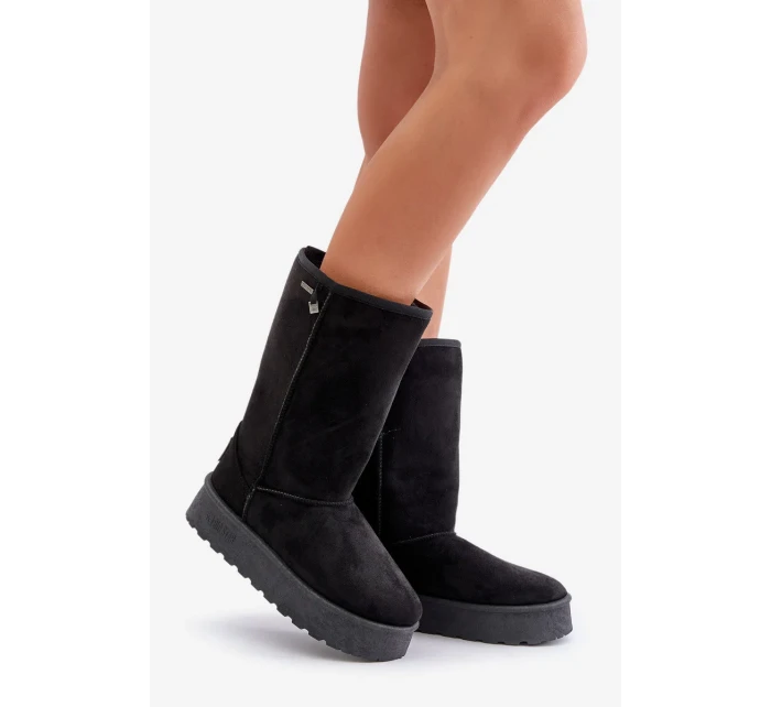 Vysoké Sněhule Na Platformě Big Star OO274895 Černé